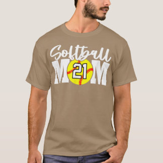 Camiseta Mãe de Softball Número 21