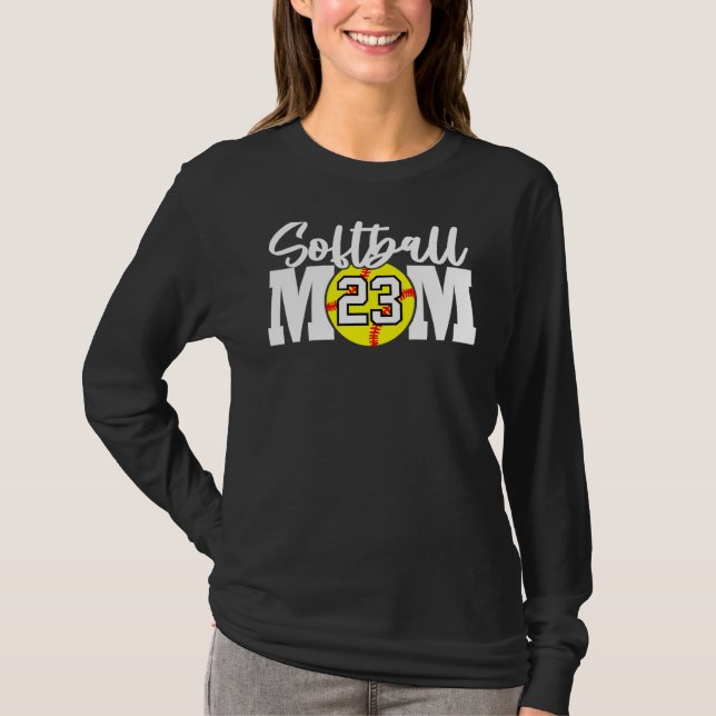 Camiseta Mãe de Softball Número 23 (Frente)