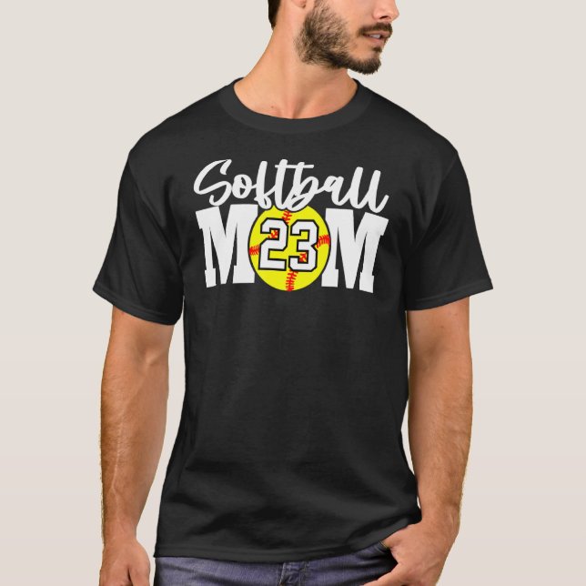 Camiseta Mãe de Softball Número 23 (Frente)