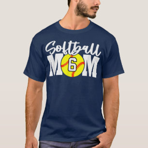 Camiseta Mãe de Softball Número 6