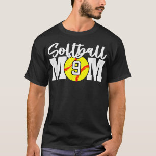 Camiseta Mãe de Softball Número 9
