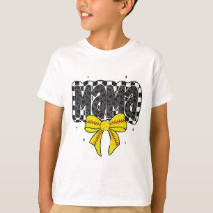 Camiseta Mãe de Softll Coquete Laço Dia de Jogo da Mãe Soft