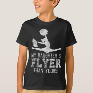 Camiseta Mãe de Torcida Pai de Cheerleader Minha Filha É Fl