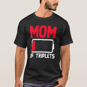 Camiseta Mãe de Triplets Anunciando Gravidez Da Mãe