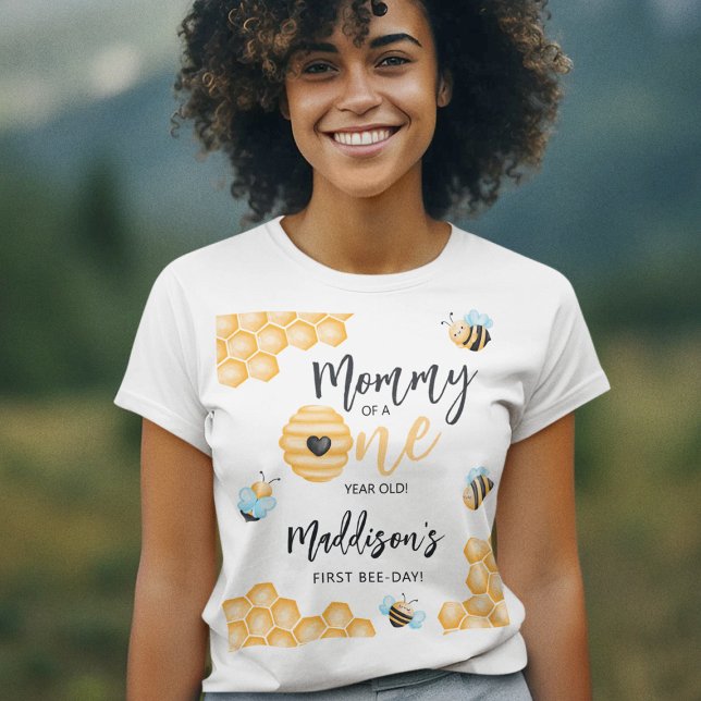 Camiseta Mãe De Um Ano | Primeiro dia de abelhas (Criador carregado)