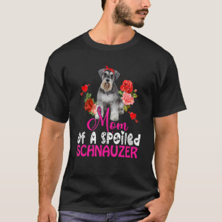 Camiseta Mãe De Um Arco Schnauzer Cute Schnauzer Malhado