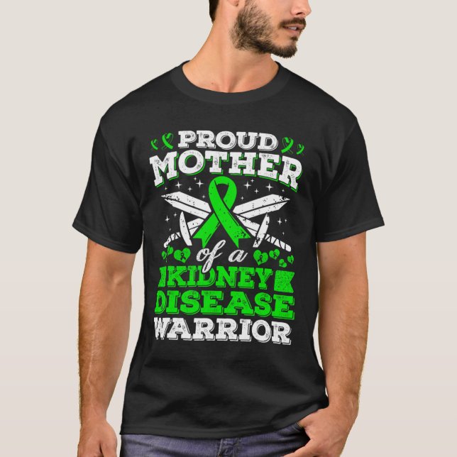 Camiseta Mãe De Um Guerreiro Da Doença Renal Ckd Sensibiliz (Frente)