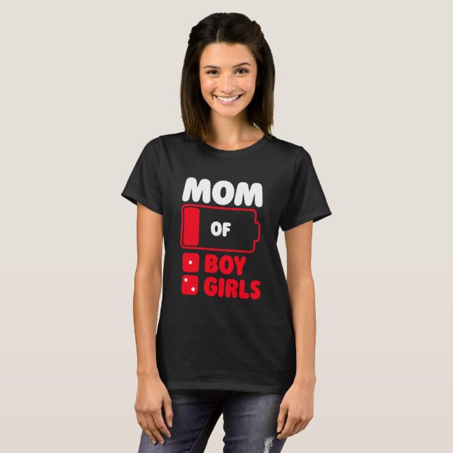 Camiseta Mãe de um menino e duas meninas (Frente Completa)