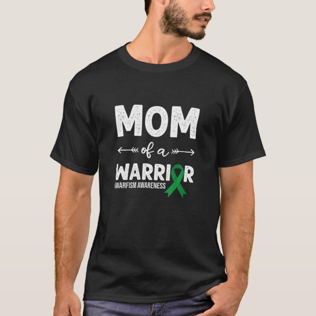 Camiseta Mãe De Um Nanismo De Fita Verde Guerreiro Sensibil (Frente)