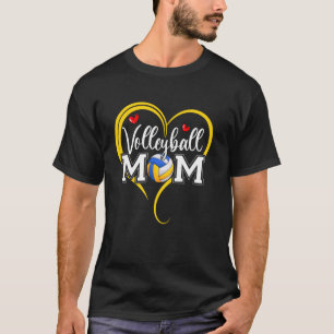 Camiseta Mãe de Volei Divertida Coração Mãe de Volei Dia da