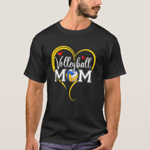 Camiseta Mãe de Volei Divertida Coração Mamãe de Volei Mães