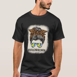 Camiseta Mãe de voleibol Cabelo Mensageiro Soldado Leopardo