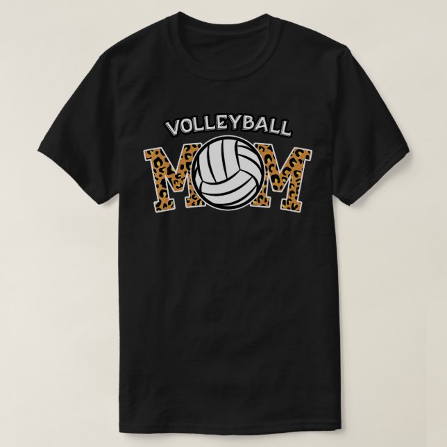 Camiseta Mãe de Voleibol Leopardo para Mães que amam Volley (Frente do Design)
