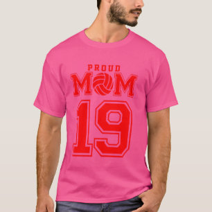 Camiseta Mãe de Voleibol Orgulhoso Número 19 R