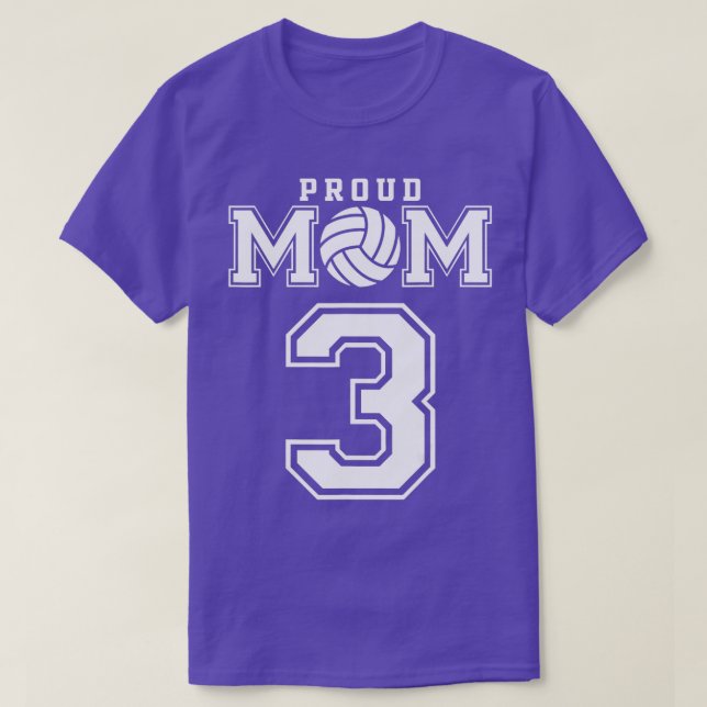 Camiseta Mãe de Voleibol Orgulhoso Personalizada Número 3 (Frente do Design)