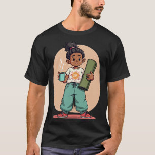 Camiseta Mãe de Yoga Viciada em Café T