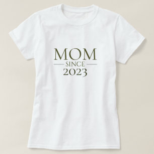 Camiseta Mãe Desde Personalizado Ano Minimal Maternidade