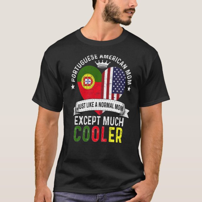 Camiseta Mãe Dia de as mães Americana Portuguesa (Frente)