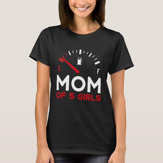 Camiseta Mãe Dia de as mães de 5 Meninas (Frente)