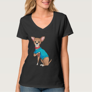 Camiseta Mãe Dia Engraçado Cachorro Chihuahua Eu Amo Mamãe 