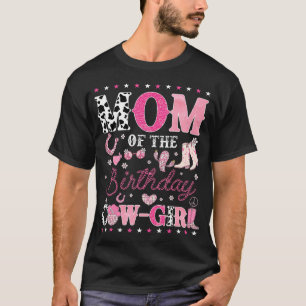 Camiseta Mãe do Aniversário Cow-Girl Disco Rodeio Ocidental