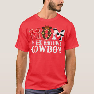 Camiseta Mãe do Aniversário Cowboy 1rua Primeiro Aniversári