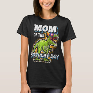 Camiseta Mãe do Aniversário da Família Correspondente Dinos
