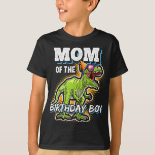 Camiseta Mãe do Aniversário da Família Correspondente Dinos