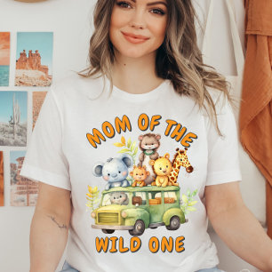 Camiseta Mãe do aniversário de animais de safari do selvage