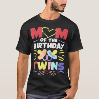 Camiseta Mãe Do Aniversário Gêmeos Festa de aniversário