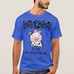 Camiseta Mãe do Aniversário para Fazenda de Vaca Menina Pri
