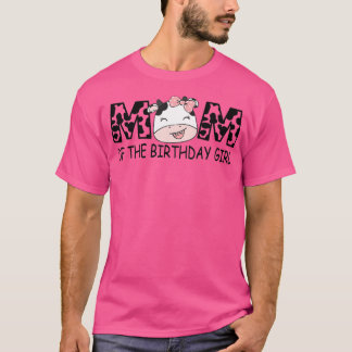 Camiseta Mãe do Aniversário para Fazenda de Vaca Menina Pri