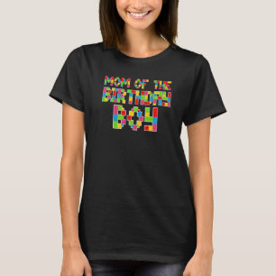 Camiseta Mãe Do Bloco De Aniversário Construindo Boys