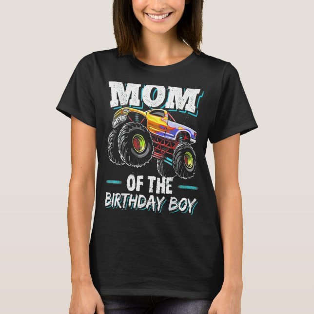 Camiseta Mãe Do Caminhão Do Monstro De Aniversário (Frente)