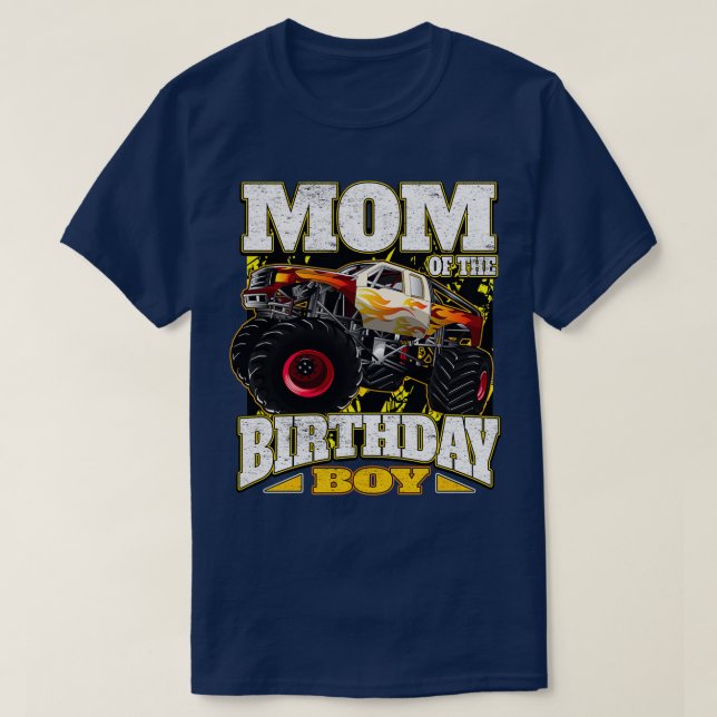 Camiseta Mãe do Caminhão do Monstro do Aniversário (Frente do Design)
