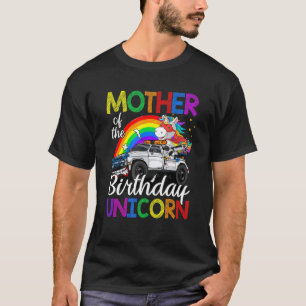 Camiseta Mãe Do Caminhão Monstro Do Unicórnio De Aniversári