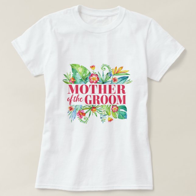 Camiseta Mãe do Casamento de Destino Tropical (Frente do Design)
