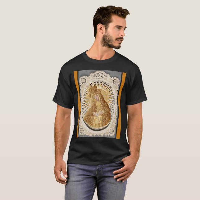 Camiseta Mãe do Compaixão Madonna na Oração... (Frente Completa)