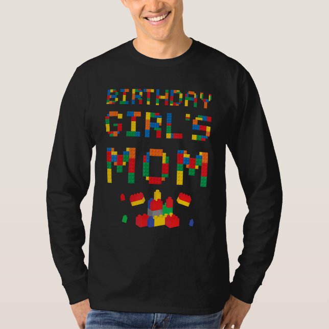Camiseta Mãe do Construtor Mestre de Tijolos Blocos Fa (Frente)