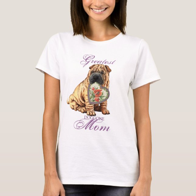 Camiseta Mãe do Coração Shar-Pei (Frente)