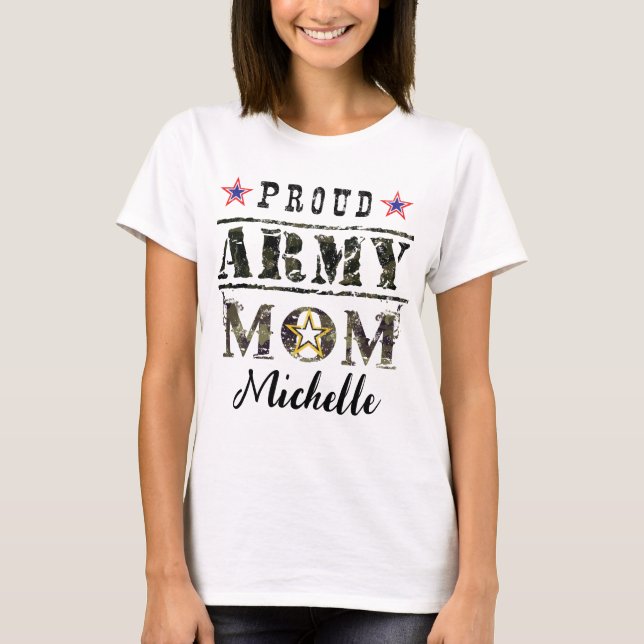 Camiseta Mãe do exército orgulhoso (Frente)