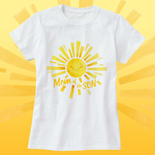 Camiseta Mãe do filho chá de fraldas amarelo do sol