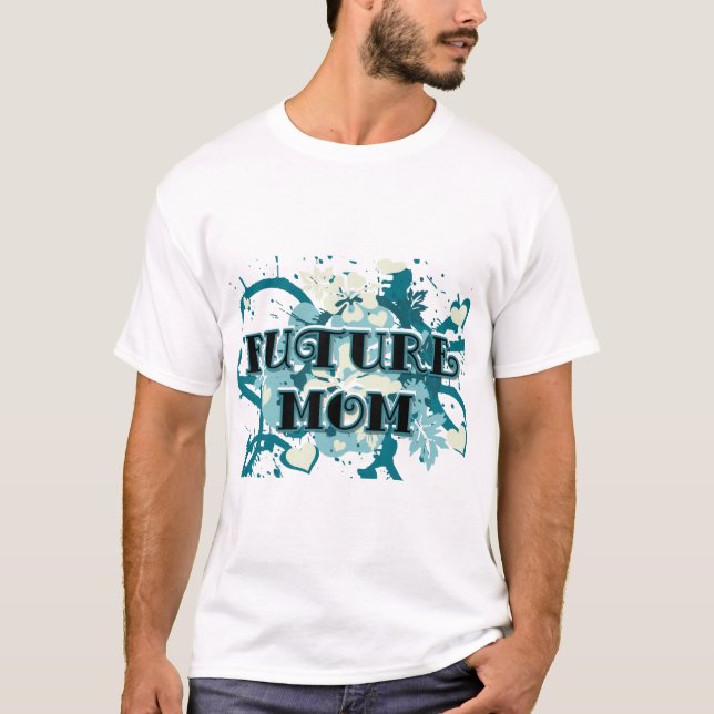 Camiseta Mãe do Futuro - Corações e Flores (Frente)