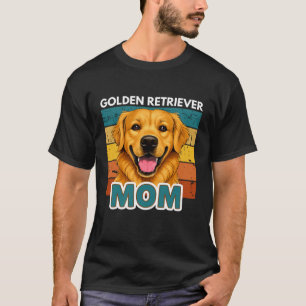 Camiseta Mãe do Golden Retriever Design de Listra de Bloco