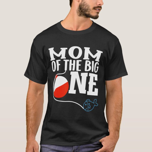Camiseta Mãe Do Grande Garoto De Pesca, Primeiro Aniversári (Frente)