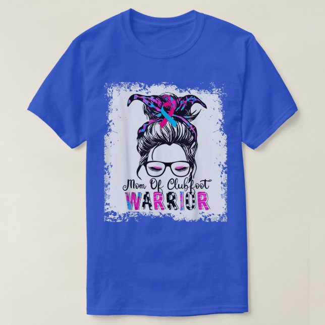 Camiseta Mãe Do Guerreiro De Pé-PatoConsciência Rosa E Azul (Frente do Design)