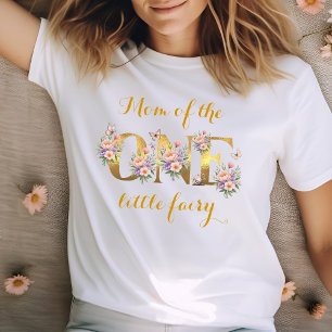 Camiseta Mãe do jardim de fadas da festa de 1º aniversário