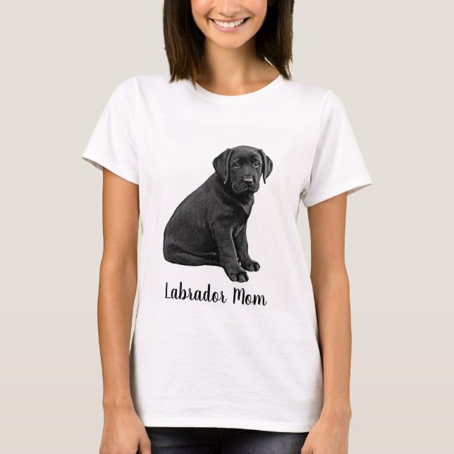 Camiseta Mãe do Labrador - Mãe do Laboratório Preto (Frente)