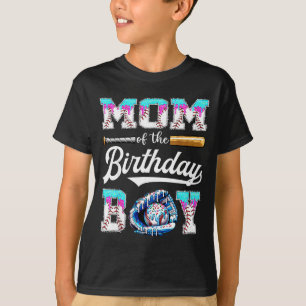 Camiseta Mãe Do Menino De Aniversário Beisebol Sorvete Gote