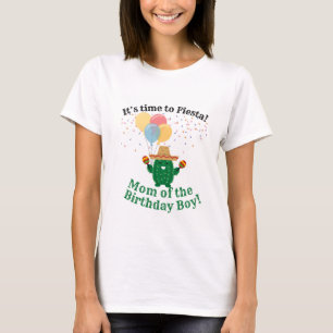 Camiseta Mãe do menino de aniversário Tempo para Fiesta